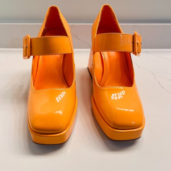 Circus by Sam Edelman Khiara Platform Mary Jane Pumps, Orange, Size 7 - Picture 2 of 6